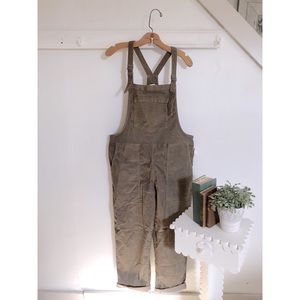 Aerie Olive Brown Corduroy Overalls Size Medium NWT